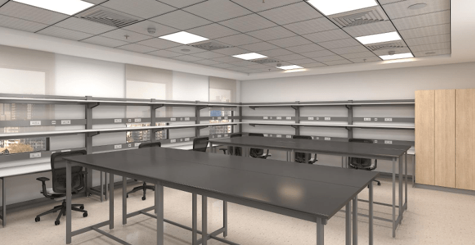 Modern Interior Fit-Out Render with Exposed Services