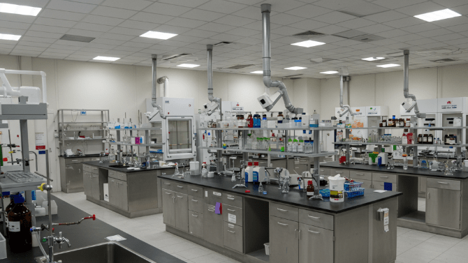 Expert R&D project consultants working with lab equipment to achieve scientific breakthroughs.