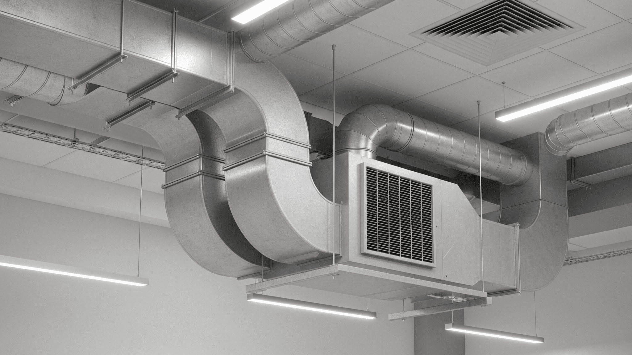 Energy-efficient HVAC ducting and ventilation system design by A-Square Group.